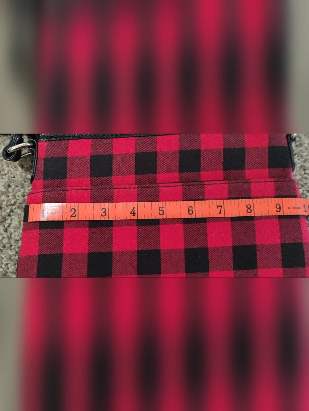 Red and Black Buffalo Plaid Crossbody Bag & Hat - Picture 10 of 12